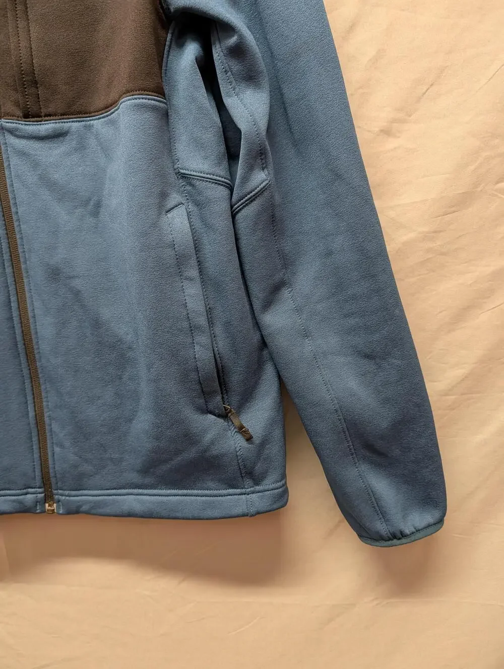 The North Face Jacket Mens Small Blue Black Full Zip Fleece Two Tone Pockets